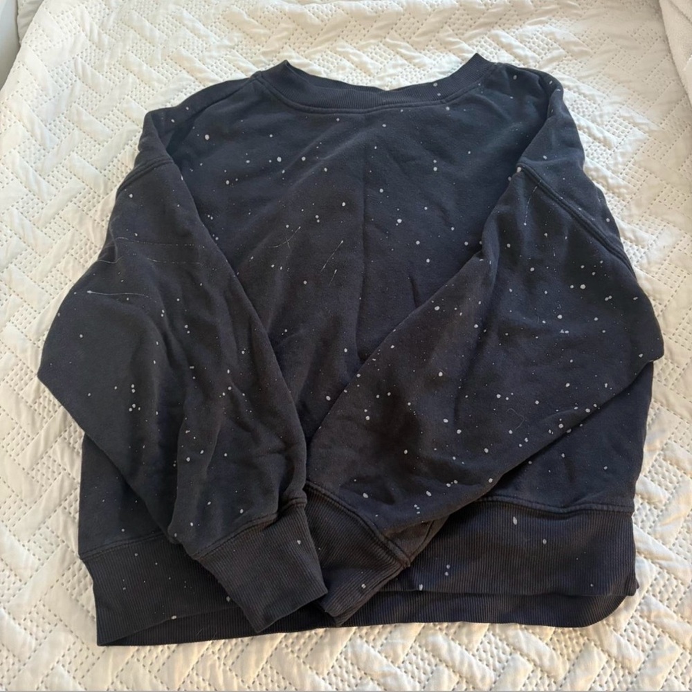 Time and Tru Black Sweater with White Speckles